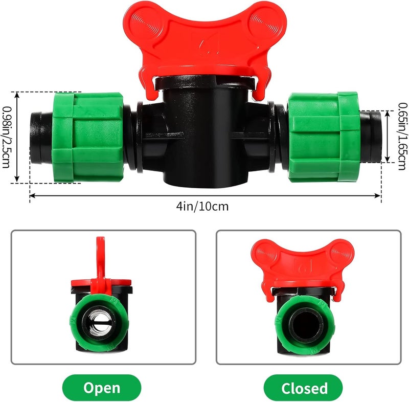 Tondiamo Drip Irrigation Shut off Valve 12 Inch Universal Drip Irrigation Tubing Coupling Valve Connector Locking Fitting Compatible with 16 to 17 mm Drip Tape Tubing Sprinkler System 12 Pieces  - Image 2