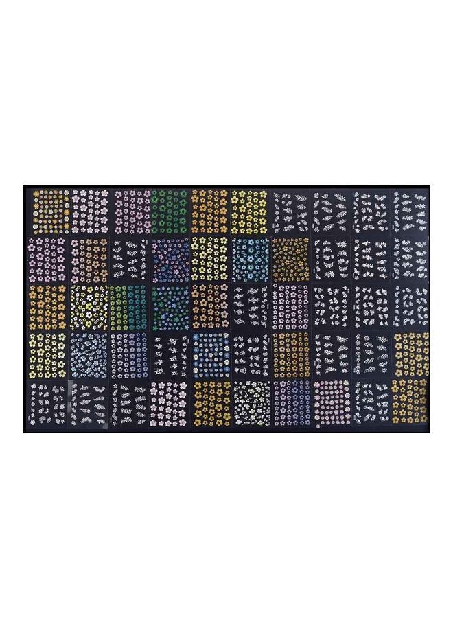 نيبمينينت مجموعة ملصقات لتزيين الأظافر بتصميم زهور ثلاثية الأبعاد مكونة من 50 ورقة متعدد الألوان - Image 1