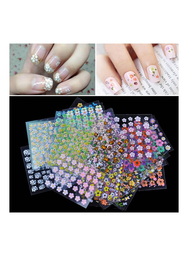 نيبمينينت مجموعة ملصقات لتزيين الأظافر بتصميم زهور ثلاثية الأبعاد مكونة من 50 ورقة متعدد الألوان - Image 4