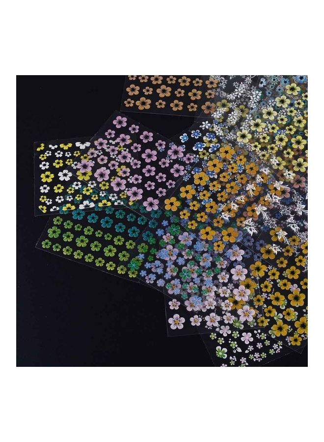 نيبمينينت مجموعة ملصقات لتزيين الأظافر بتصميم زهور ثلاثية الأبعاد مكونة من 50 ورقة متعدد الألوان - Image 2