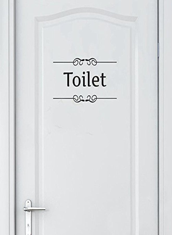 ARWY Wall Sticker for Bedroom Toilet Door Logo Wall Sticker Vinyl (Black) - Image 1