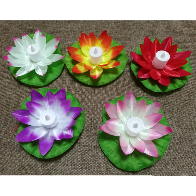 5pcs Electronic Candle Lamp Water Candle Flower Lamp for Festival ( + + White + Orange) - Image 3