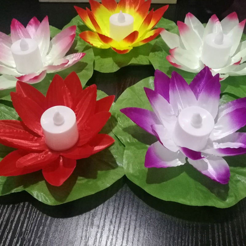 5pcs Electronic Candle Lamp Water Candle Flower Lamp for Festival ( + + White + Orange) - Image 4