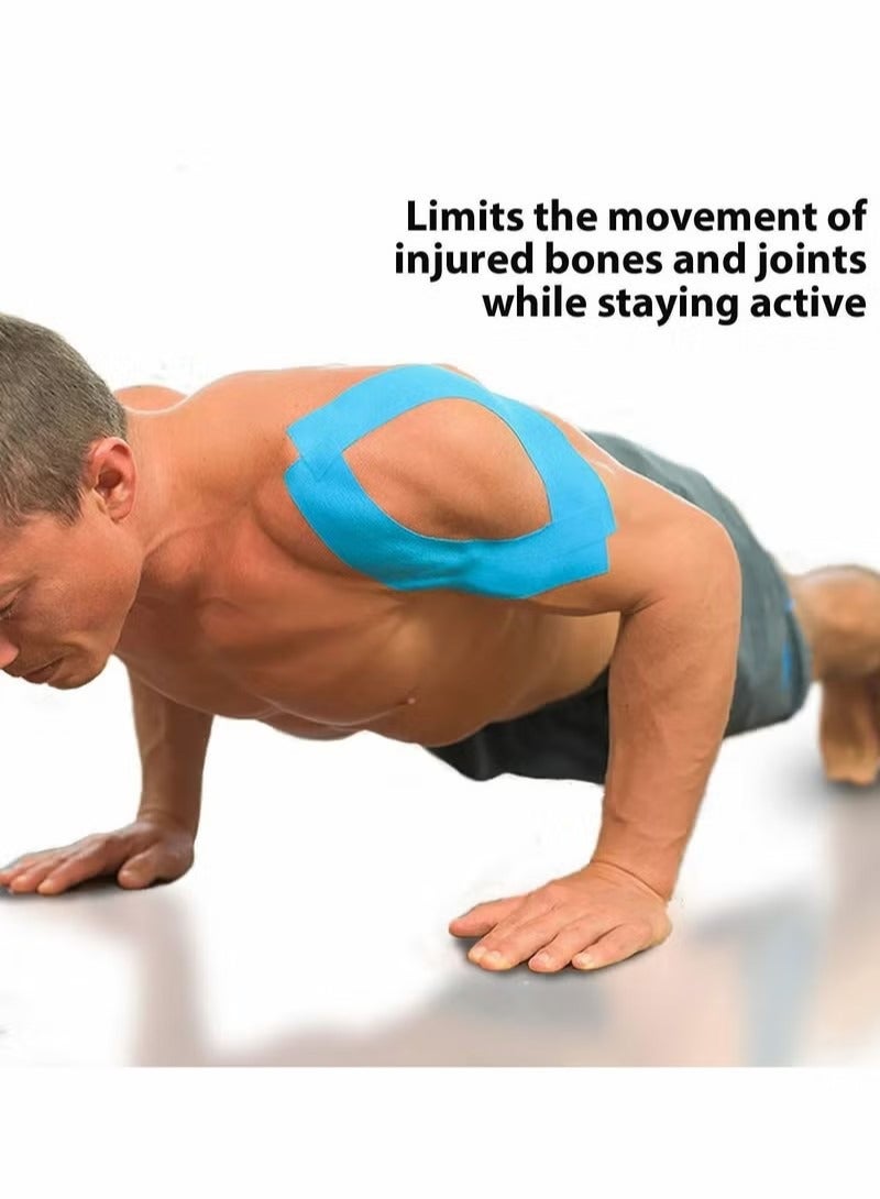 Sports Kinesiology Tape Roll Of Elastic Water Resistant Tape-5cmx5m 2 Roll Beige - Image 2