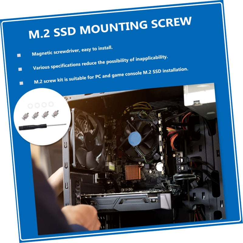 مجموعة براغي ومرابط ومسامير تركيب SSD من نوع M2 للوحة أم الكمبيوتر ومجموعة أجهزة تثبيت SSD - Image 3