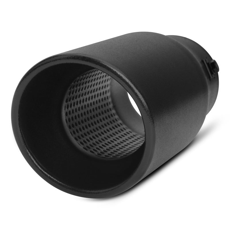 Vurkcy 1.5"-2.5" Inlet Adjustable Diesel Exhaust Tip, 4" Outlet 9" Overall Length Double Wall Stainless Steel Tail Pipe, Bolt-On, Black (fit for 1.5"/ 1.75"/ 2.0"/ 2.25"/ 2.5" OD Tailpipe) - Image 1