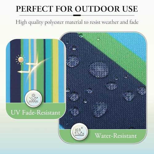 Wellsin Outdoor Chair Cushions for Patio Furniture - Outdoor Cushions for Chairs - Water Resistant Patio Chair Cushions Set of 4, 18.5"X16"X3", Stripe 01 - Image 3