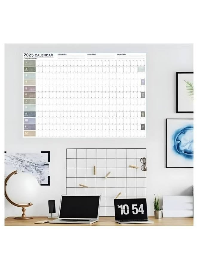 Calendar Planner Sheet 2025, Hanging Wall Calendar Yearly Daily Schedule, Poster Calendar- Morandi Color, To Do List Annual Planner for Office Supplies - Image 4