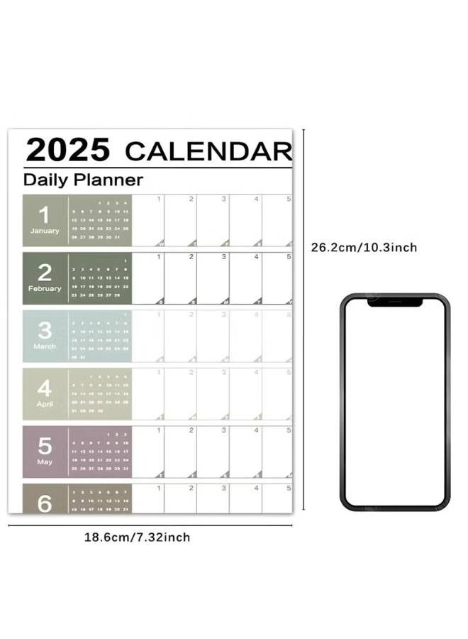 Calendar Planner Sheet 2025, Hanging Wall Calendar Yearly Daily Schedule, Poster Calendar- Morandi Color, To Do List Annual Planner for Office Supplies - Image 3
