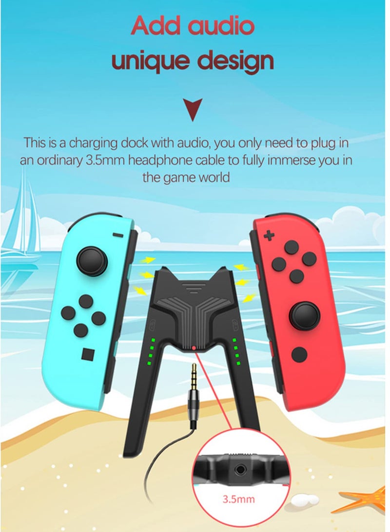 Grip Handle Charging Station Controller Charger Compatible with Nintendo Switch OLED Joy-Cons Grip For NS Nintendoswitch Joycons Accessories Audio version - Image 5