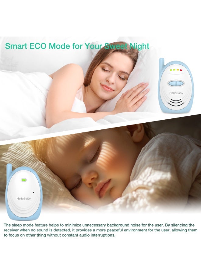 هالو بيبي جهاز مراقبة الطفل الصوتي من HB168 2025 يصل إلى نطاق 1000 قدم، مع مؤشر صوت، تقنية DECT 6.0، ميكروفون عالي الحساسية - Image 4
