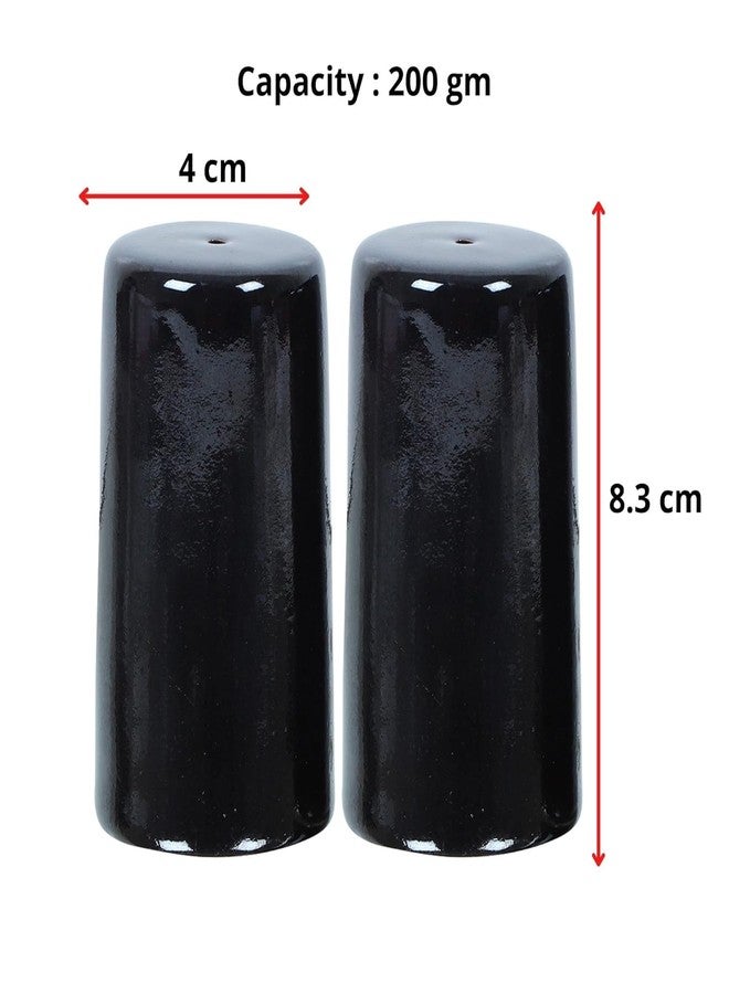 QIMACPLUS Handcrafted Ceramic Salt and Pepper Shaker Set | Perfect Pour Holes for Kitchen, Dining Table, Picnic, Office, Restaurant, and Hotel | Set of 2 (Black) - Image 3