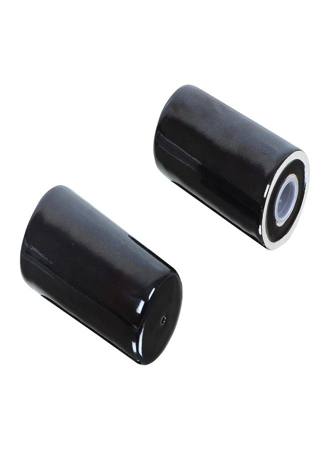 QIMACPLUS Handcrafted Ceramic Salt and Pepper Shaker Set | Perfect Pour Holes for Kitchen, Dining Table, Picnic, Office, Restaurant, and Hotel | Set of 2 (Black) - Image 4