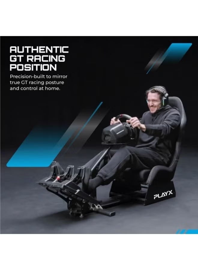 BlueFire Foldable Racing Simulator Cockpit with Bucket Seat & Adjustable Steering Wheel Stand | Sim Racing Gaming Cockpit with Adjustable Wheel Height, Pedal Angle & Gear Shifter Mount | Heavy-Duty Driving Simulator Seat & Wheel Stand for Racing Games, Drift Games, Virtual Driving, PC Gaming & Home Entertainment Setup | Space-Saving Foldable Racing Cockpit for Immersive Sim Racing Experience - Image 3