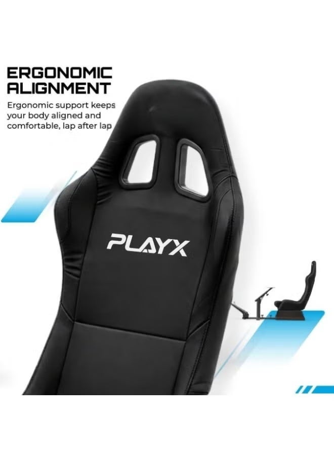 BlueFire Foldable Racing Simulator Cockpit with Bucket Seat & Adjustable Steering Wheel Stand | Sim Racing Gaming Cockpit with Adjustable Wheel Height, Pedal Angle & Gear Shifter Mount | Heavy-Duty Driving Simulator Seat & Wheel Stand for Racing Games, Drift Games, Virtual Driving, PC Gaming & Home Entertainment Setup | Space-Saving Foldable Racing Cockpit for Immersive Sim Racing Experience - Image 2