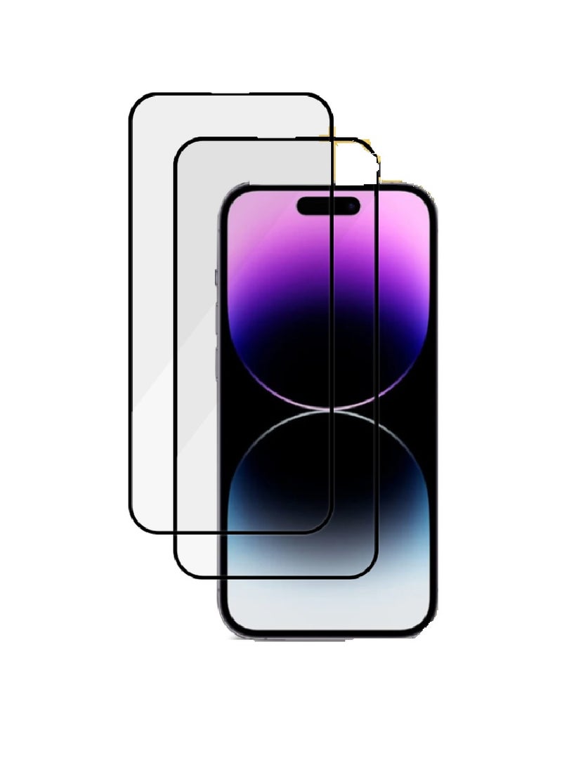 Super 2 Pieces Tempered Glass Screen Protector 5D Designed For iPhone 14 Pro Max Full Glue Edge to Edge Full Screen Coverage And Bubble Free - Image 1