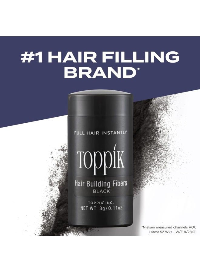 Toppik Hair Building Fibers, Black, 12g Fill In Fine or Thinning Hair Instantly Thicker, Fuller Looking Hair 9 Shades for Men Women - Image 2