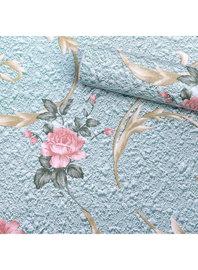 HOMEMATES Self-Adhesive Wallpaper Waterproof Old Furniture Vinyl Stickers Wooden Door Wardrobe Desktop PVC Wall Papers 45 X 304 CM- (Floral (Blue)) - Image 1