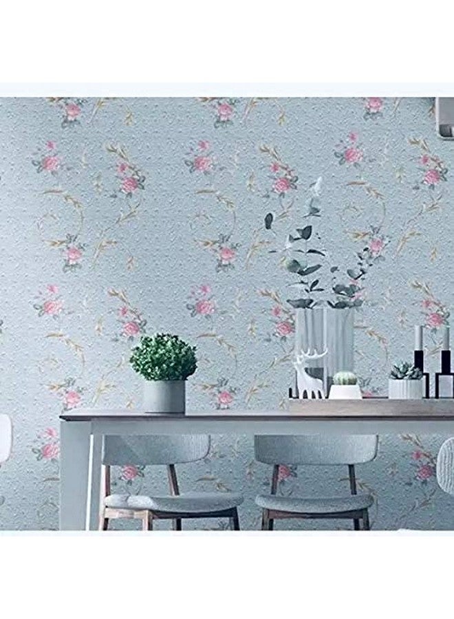 HOMEMATES Self-Adhesive Wallpaper Waterproof Old Furniture Vinyl Stickers Wooden Door Wardrobe Desktop PVC Wall Papers 45 X 304 CM- (Floral (Blue)) - Image 3