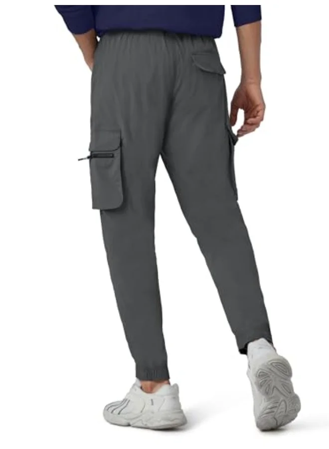 اكس واي اكس اكس بنطلون رياضي رجالي XYXX بقصّة Skinny Fit ومتوسط الارتفاع من Moveo سريع الجفاف مع رباط وجيوب متعددة الاستخدامات