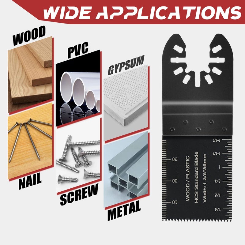 Adust 50 Wood Multitool Blades Kit Multi Tools Blades Oscillating Saw Blades Fit Dewalt Tools Ryobi Bosch Ridgid Milwaukee Rockwell Fein Multimaster Craftsman Oscillating Tool Blades (50) - Image 3