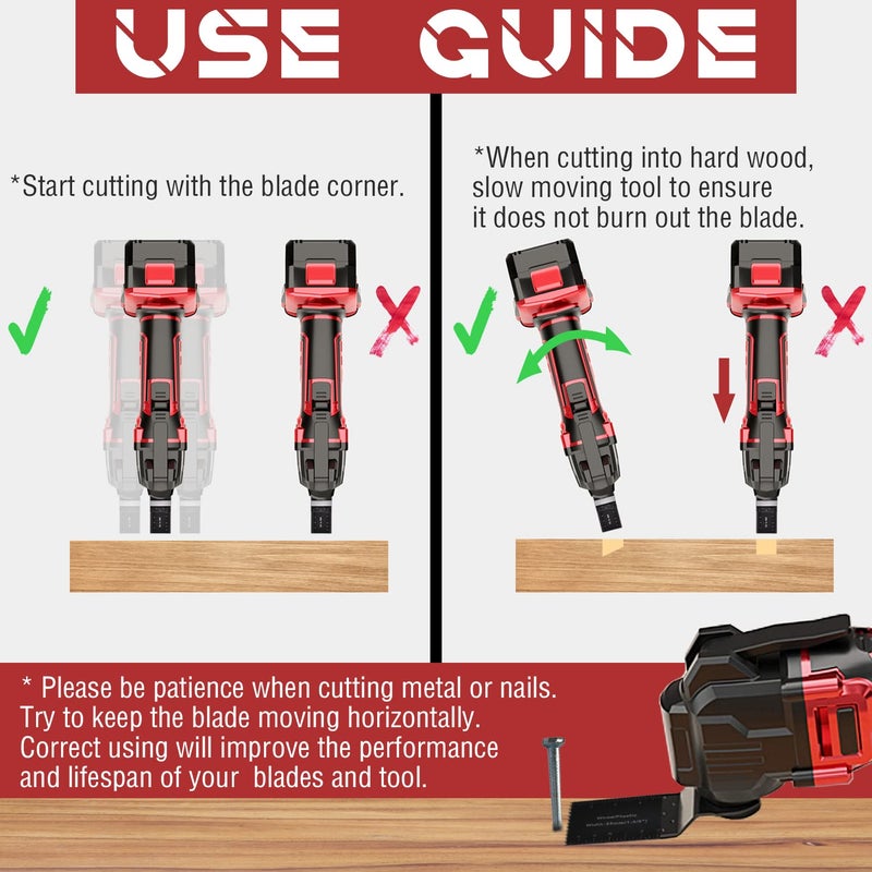 Adust 50 Wood Multitool Blades Kit Multi Tools Blades Oscillating Saw Blades Fit Dewalt Tools Ryobi Bosch Ridgid Milwaukee Rockwell Fein Multimaster Craftsman Oscillating Tool Blades (50) - Image 5