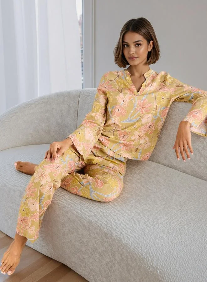 Splash FAV Floral Print Pyjama Set
