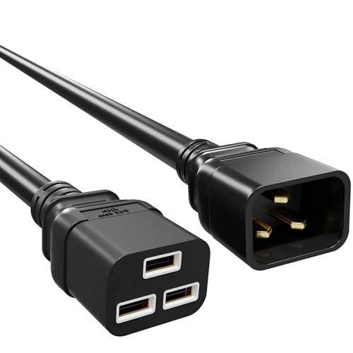 FEDUS 16A IEC C19 to C20 Male to Female Server Power Extension Cord 1.5 Meter (4.5 Feet) Cable Heavy duty Server Power Cord-16awg 1.5 Sqmm for servers/Routers/Network Switches/Blade Enclosures - Image 1