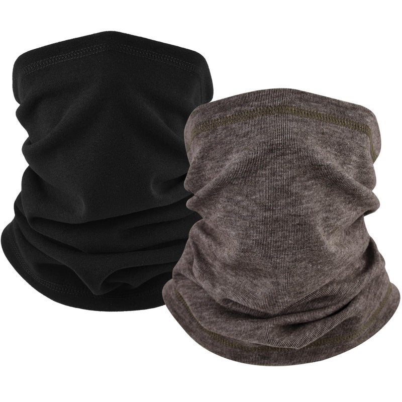 EXski Winter Neck Gaiter Warmer, Soft Fleece Face Mask Scarf for Cold Weather Skiing Cycling Outdoor Sports 2 Packed - Image 1