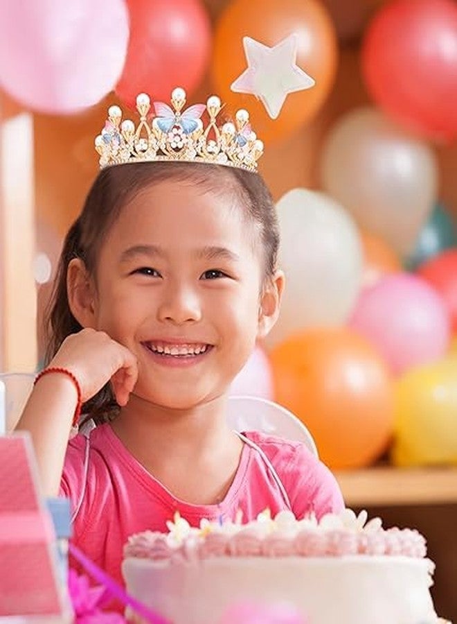 DGOOLS HOME FURNISHING Girls Crystal Tiara Crown Women Flower Butterfly Princess Headband Gift for Wedding Prom Birthday Party Pageant Christmas Hair Accessories Costume Party Gift Present for 8-16 Years Teens Jewelery - Image 4