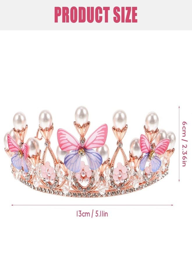 DGOOLS HOME FURNISHING Girls Crystal Tiara Crown Women Flower Butterfly Princess Headband Gift for Wedding Prom Birthday Party Pageant Christmas Hair Accessories Costume Party Gift Present for 8-16 Years Teens Jewelery - Image 5
