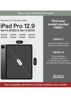 ZUGU CASE ZUGU CASE iPad Pro 12.9 Case, Ultra Slim Protective Case/Cover Designed for iPad Pro 12.9-inch (6th Gen, 2022 / 5th Gen, 2021) Wireless Pencil Charging, Convenient Magnetic Stand (Auto Sleep/Wake)  - Image 2