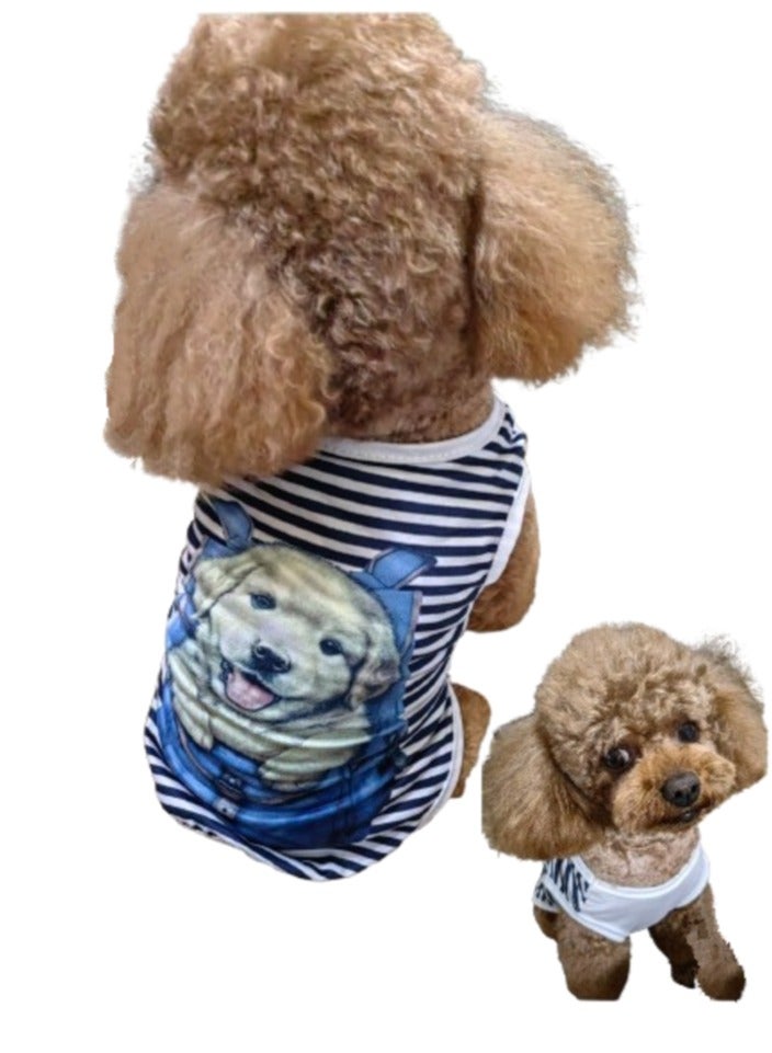 A.M Dog Cat Vest Loose Neck Tear-Resistant Soft Dogs Costume Polyester Puppy Shirt Clothes for Outdoor - Image 1