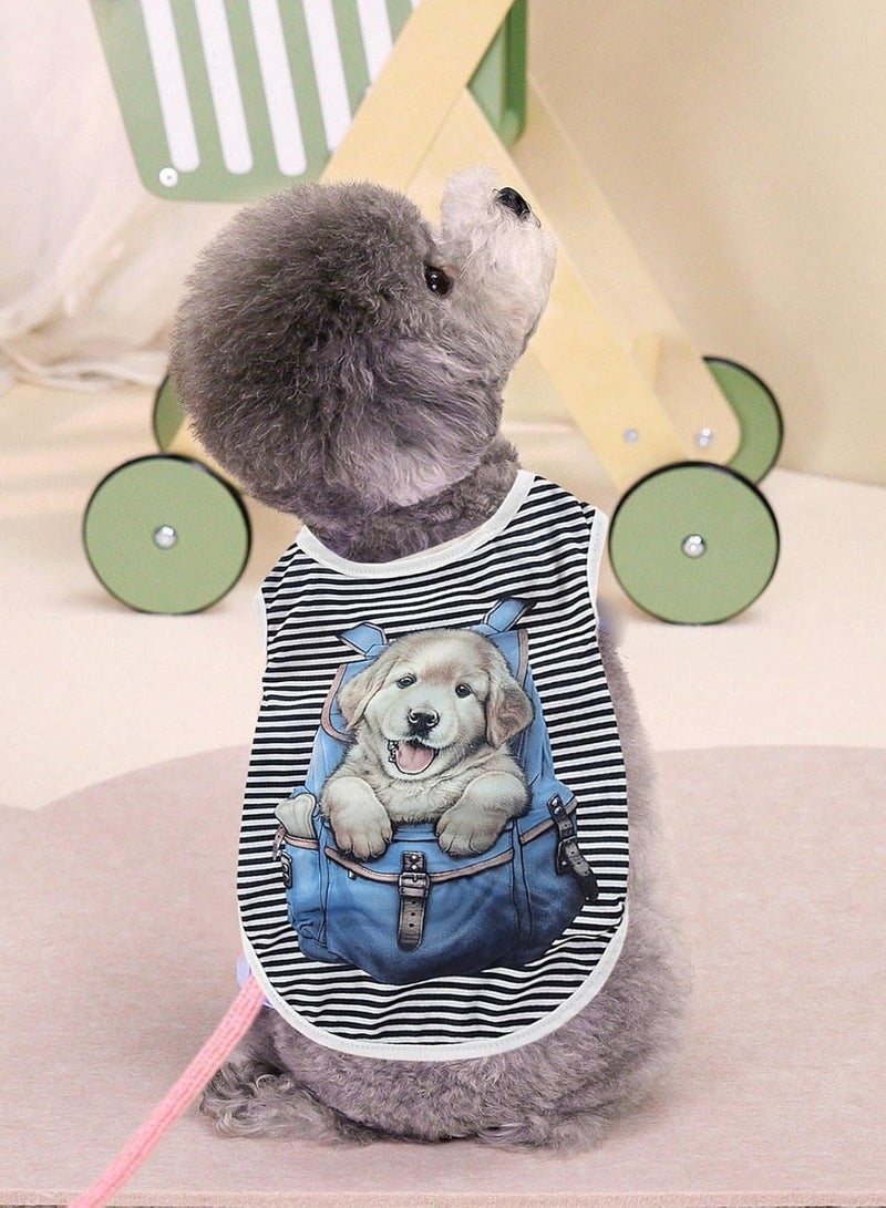 A.M Dog Cat Vest Loose Neck Tear-Resistant Soft Dogs Costume Polyester Puppy Shirt Clothes for Outdoor - Image 4