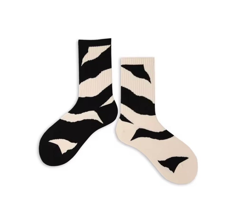Fashion Socks Hip Hop Skateboard Striped Mid Tube Socks Solid Color Breathable Cotton Sock Women Man Socks