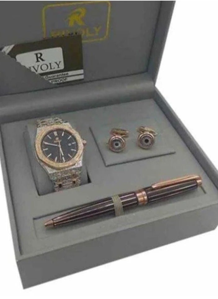Rivoli Gift set containing a metal analog watch  - Image 1