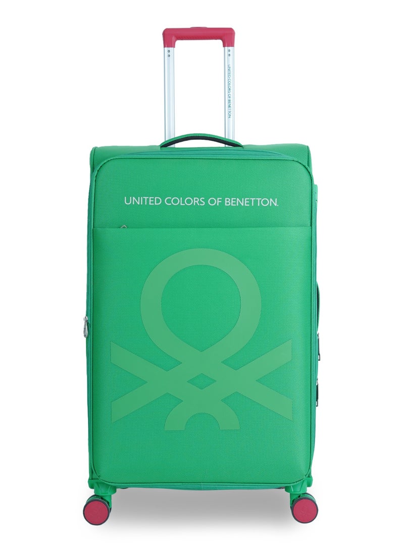 UNITED COLORS OF BENETTON BNTE-50 Set of 3 Luggage with TSA Lock| Material- Soft Trolley with lightweight| Adjustable Trolley Handle | Smooth Dual Wheels 360degree rotate| SIZE-20/24/28 Inch|GREEN - Image 2