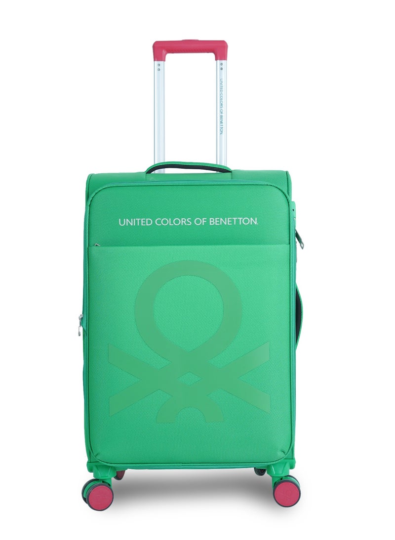 UNITED COLORS OF BENETTON BNTE-50 Set of 3 Luggage with TSA Lock| Material- Soft Trolley with lightweight| Adjustable Trolley Handle | Smooth Dual Wheels 360degree rotate| SIZE-20/24/28 Inch|GREEN - Image 3