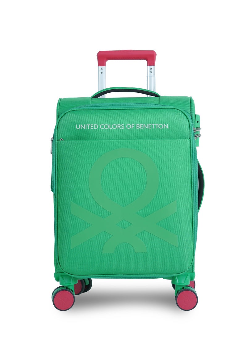UNITED COLORS OF BENETTON BNTE-50 Set of 3 Luggage with TSA Lock| Material- Soft Trolley with lightweight| Adjustable Trolley Handle | Smooth Dual Wheels 360degree rotate| SIZE-20/24/28 Inch|GREEN - Image 4