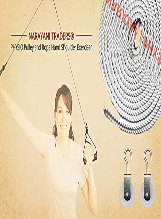 NARAYANI TRADERS جهاز تمارين الكتف واليد أو مجموعة تمارين الكتف المتجمدة من ناراياني تريدرز، بكرة وحبل للعلاج الطبيعي | أسود | - Image 4