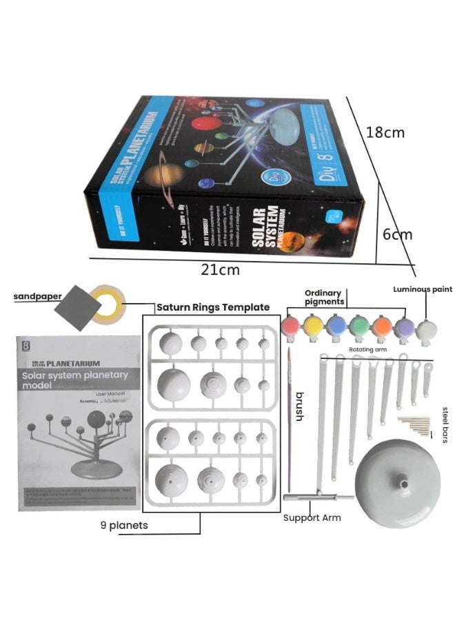 DIY Solar System Model Kit with 9 Vivid Planets Engaging Assembly Toy for Kids to Explore Astronomy and Boost Scientific Curiosity - Image 4