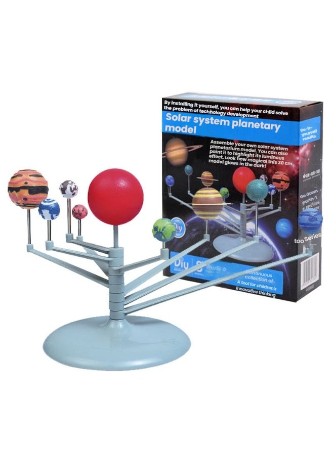 DIY Solar System Model Kit with 9 Vivid Planets Engaging Assembly Toy for Kids to Explore Astronomy and Boost Scientific Curiosity - Image 1