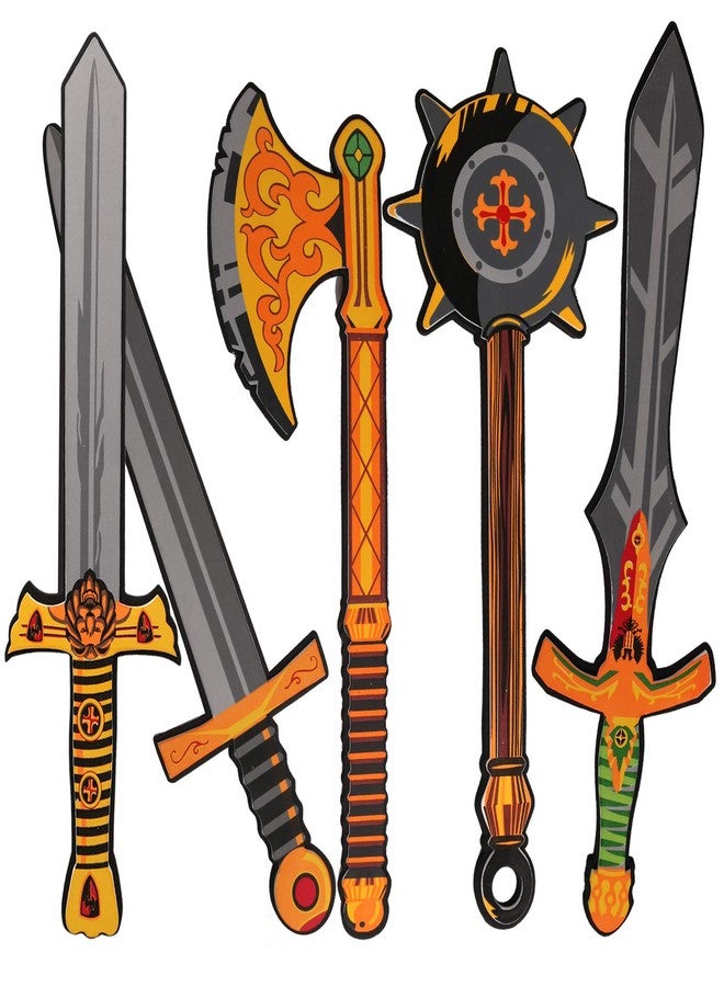 lausomile Foam Swords Weapons Toy for Boys - 17 inch Foam Sword Axe and Hammer Pack - Kids Pretend Playset - Image 1