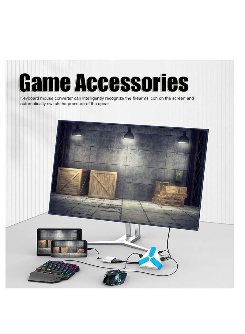 Mouse Keyboard Converter, Wired Bluetooth Connection Game Controller Adapter AI Intelligent and for iOS Android