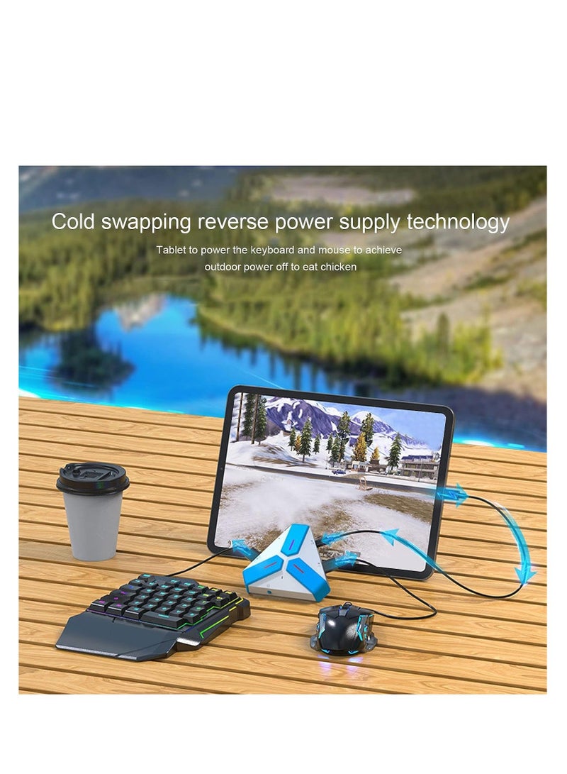 Mouse Keyboard Converter, Wired Bluetooth Connection Game Controller Adapter AI Intelligent and for iOS Android