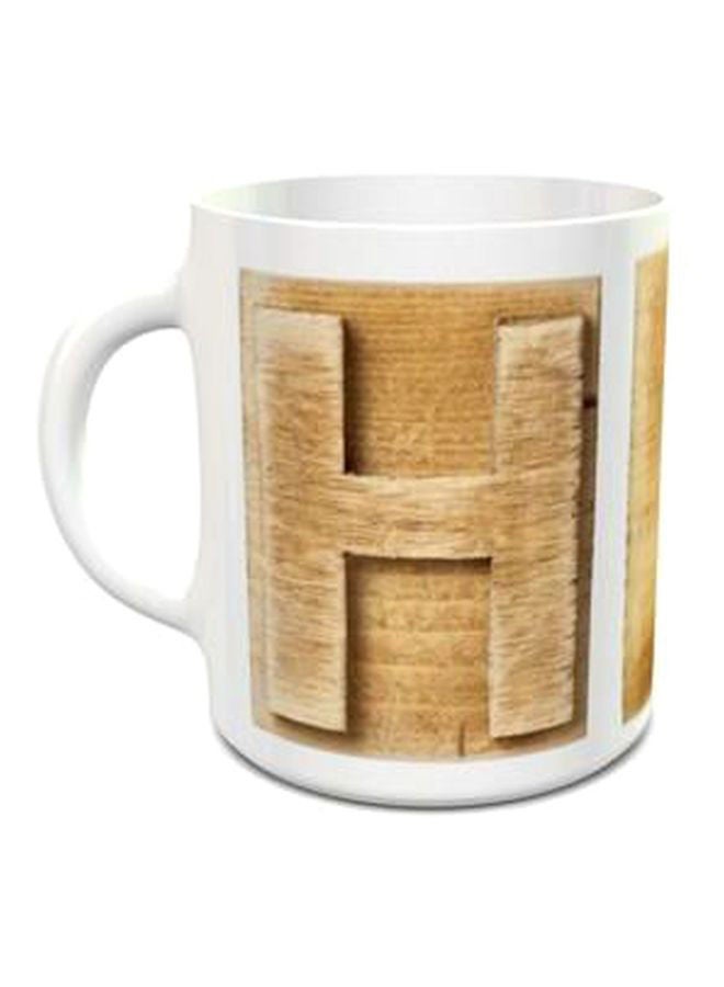 نيبمينينت مج شاي 121 مطبوع بحرف H البني/الأبيض