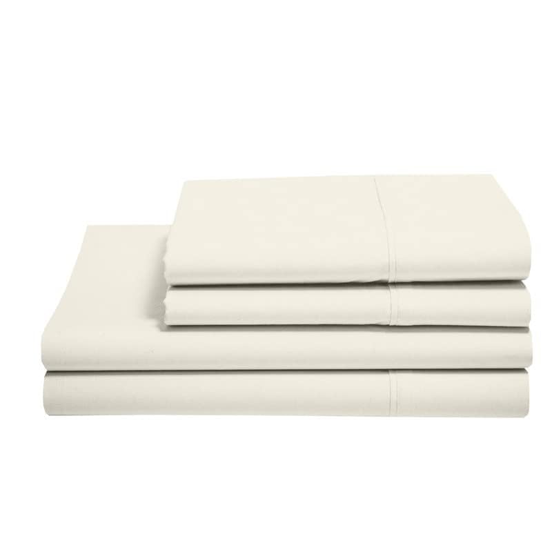 KEDARA CLOTH Kedara Cloth Microfiber Feel Glace Microfiber Elastic Fitted King Size Bed Bedsheet with 2 Pillow Cover78x84 Ivory Solid_78 x 84Cal King Bed  - Image 3