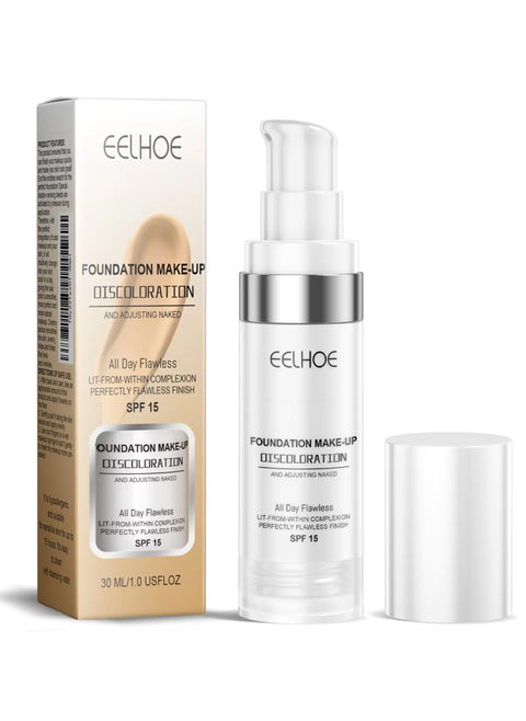 EELHOE Color Change Foundation Corrector Long-lasting Moisturizing Concealer, Waterproof, EELHOE Liquid Foundation