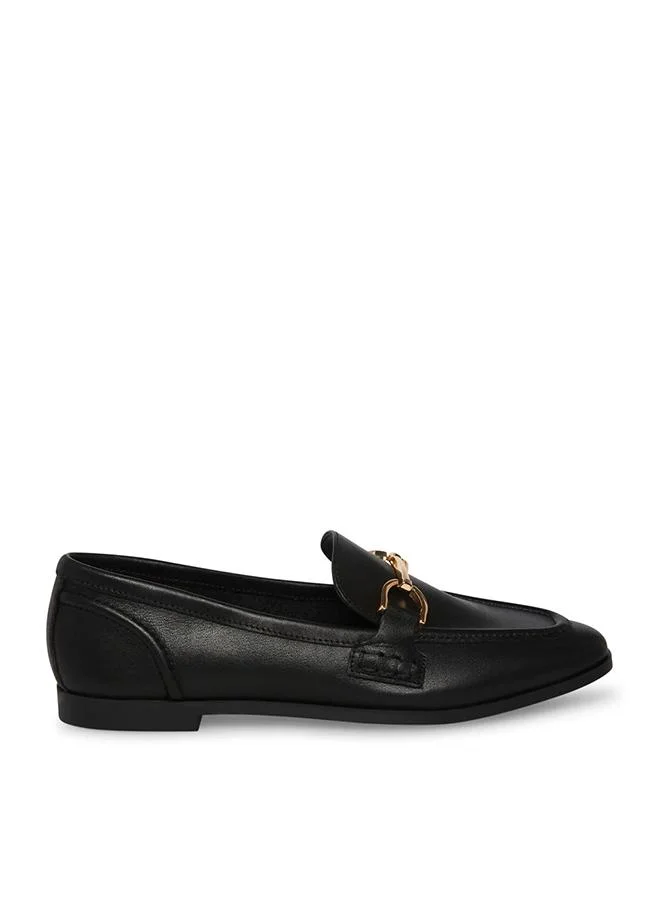 Carrine Black Leather Women's Loafers