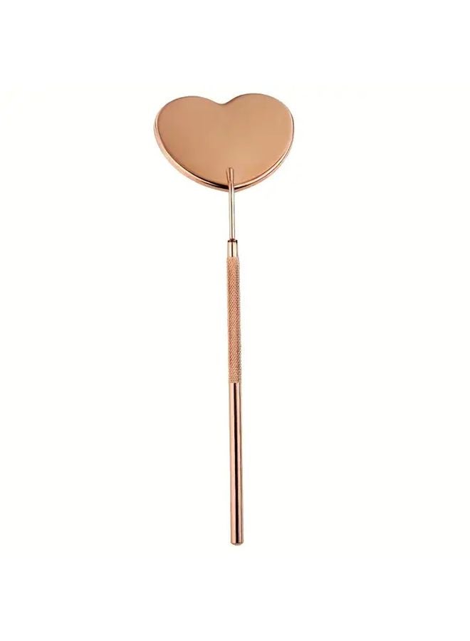 Rose Golden Big Heart Mirror Detachable Stainless Steel 45 Degree Angle For False Eyelashes - Image 1